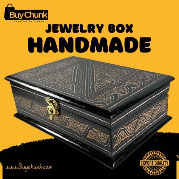 Wood Handmade Lacquer Art Jewelry Box Gilded Mandala