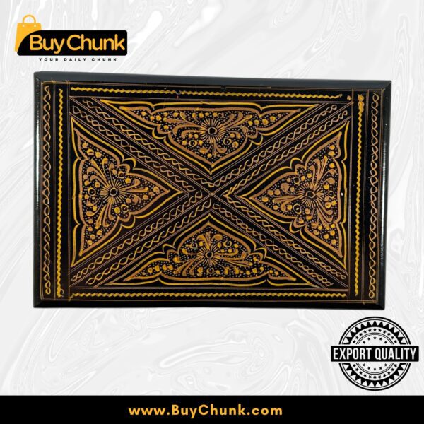 Handmade Lacquer Art Jewelry Box Sunstripe Motif
