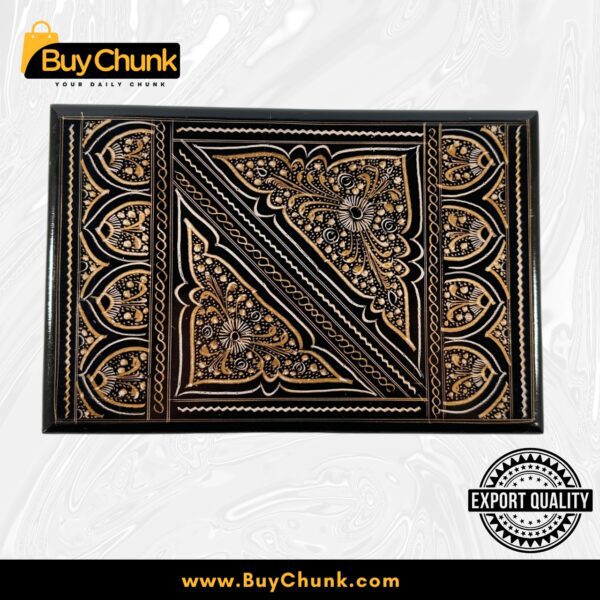Wood Handmade Lacquer Art Jewelry Box Gilded Mandala