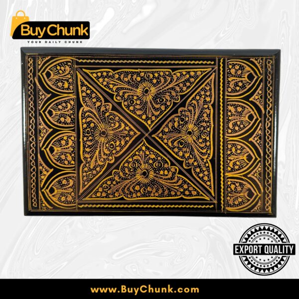 Handmade Lacquer Art Jewelry Box Golden