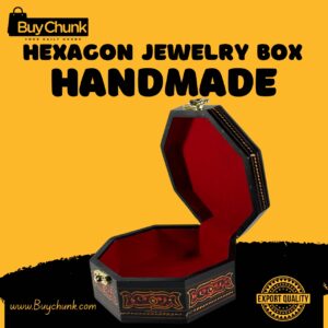 Handmade Lacquer Art Jewelry Box Crimson Radial Bloom