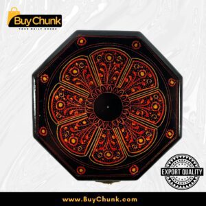 Handmade Lacquer Art Jewelry Box Crimson Radial Bloom