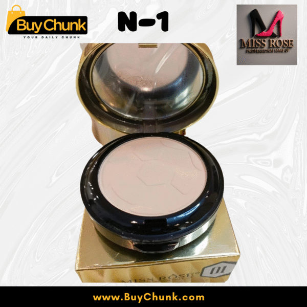 Open Miss Rose Double Compact Powder revealing the finely milled powder and mirror.