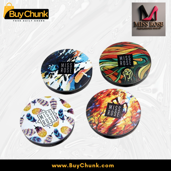 Another variant of Miss Rose Compact Face Powder, showcasing a different artistic design on the compact's lid