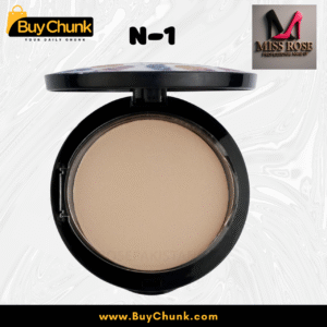 Miss Rose Compact Face Powder, open with its soft applicator puff, highlighting the compact design and portability.
