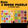 2-Pack Wooden Learning Puzzle Bundle for Kids