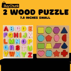 2-Pack Wooden Learning Puzzle Bundle for Kids