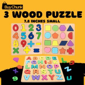 3-Pack Wooden Learning Puzzle