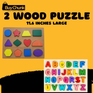 2-Pack Large Wooden Learning Puzzle
