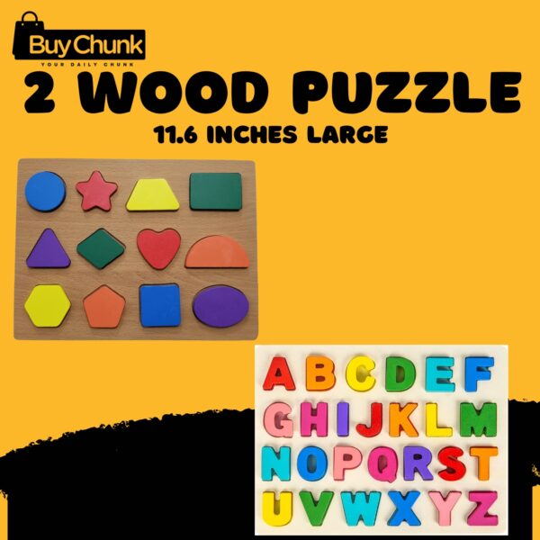2-Pack Large Wooden Learning Puzzle
