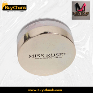 Overhead view of multiple Miss Rose Luxury Rose Gold Matte Setting Powder compacts, both open and closed, showcasing the product's texture and rose gold design.