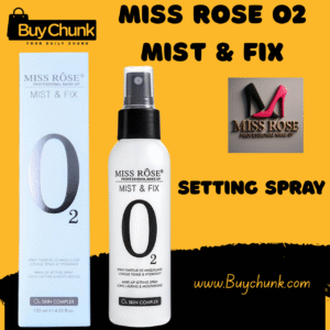 Miss Rose O2 Mist & Fix Setting Spray bottle and packaging box, highlighting the O2 Skin Complex