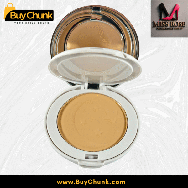 Front view of the Miss Rose Compact Powder 2 in 1 Moon and Back outer box, emphasizing the "I LOVE YOU TO THE MOON AND BACK" theme and brand details.