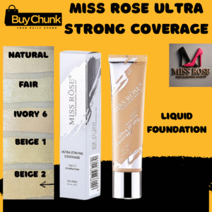 Miss Rose Ultra Strong Coverage Liquid Foundation Beige 2, showing the bottle