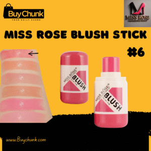 Miss Rose Blush Stick 6, showing product and swatch on skin
