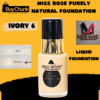 Miss Rose Purely Natural Foundation Ivory 6 shade, showing product bottle and swatch.