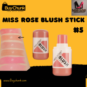 Miss Rose Blush Stick 5, highlighting product and swatch on skin