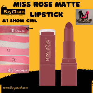 Miss Rose Matte Waterproof Lipstick Shade 1 show girl on skin showing vibrant nude color.