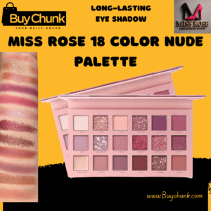 Miss Rose 18 Color Nude Eye Shadow Palette rose-gold embossed compact