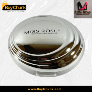 Swatch of Miss Rose Compact Powder 2 in 1 Moon and Back on skin, demonstrating its natural blending and oil control for a smooth, matte look.