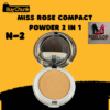 Miss Rose Compact Powder 2 in 1 Moon and Back, positioned as an essential for everyday makeup, providing a long-lasting, flawless complexion.