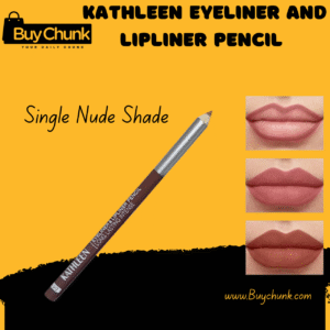 Single KATHLEEN Eyeliner and Lip-liner Pencil single nude shade, with corresponding lip swatches demonstrating its natural finish.