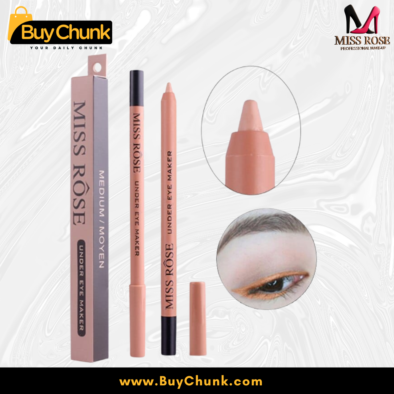 Open Miss Rose Under Eye Marker Nude showing creamy, precise applicator tip