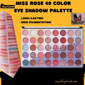 Swatches on arm of Miss Rose 40 Color Eye Shadow Palette: high pigment colours