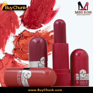 Miss Rose Powder Blusher Stick closed tube showing pink cap and silver logo band