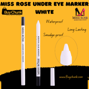 Miss Rose Under Eye Marker White in white with pencil cap off and sharpened tip