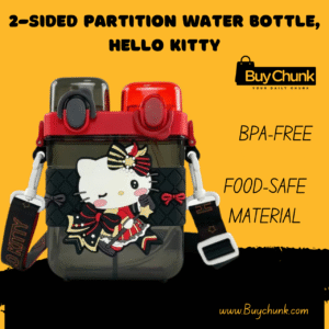 Front view of Hello Kitty 2-Sided Partition Water Bottle