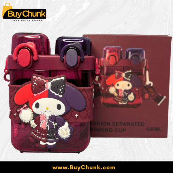 My Melody dual water bottle with detachable strap