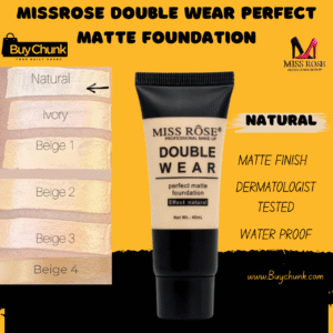 Miss Rose Double Wear Perfect Matte Foundation Natural waterproof lightweight for Pakistani women