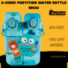 Front view of 2-Sided Partition Water Bottle Ebisu with cartoon design.