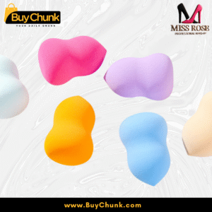 Miss Rose BlendPro ergonomic beauty sponges in assorted pastel colors