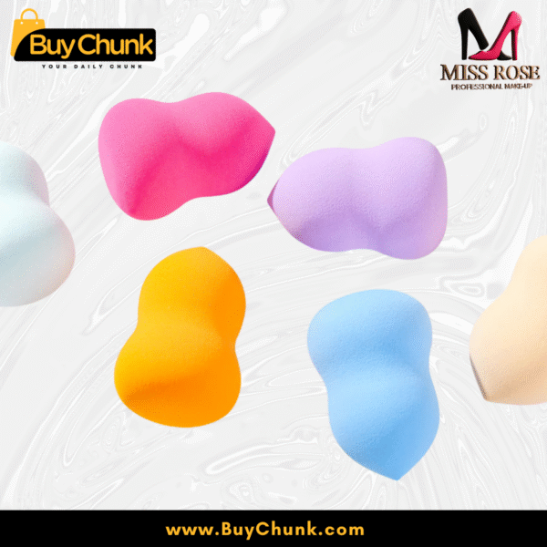 Miss Rose BlendPro ergonomic beauty sponges in assorted pastel colors