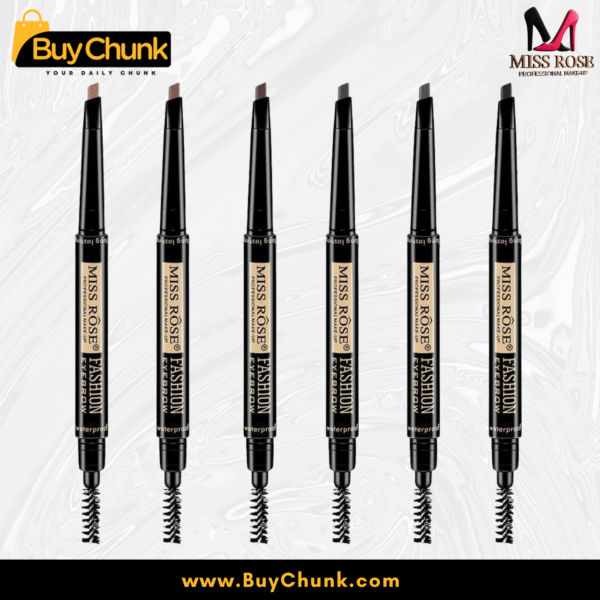 Miss Rose Fashion Eyebrow Pencils in multiple shades to suit Pakistani skin tones—from light brown to dark brown