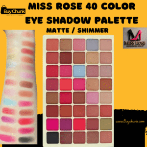 Miss Rose 40 Color Matte and Shimmer Eyeshadow Kit on arm showing matte and shimmer pigments