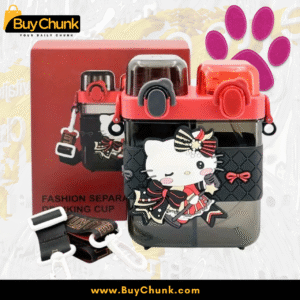 Hello Kitty water bottle with packaging and strap