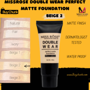Missrose Double Wear Perfect Matte Foundation Beige 2 front view