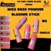 Swatch of shade #4 mid‑pink tone of Miss Rose Powder Blusher Stick Shade 4 on skin