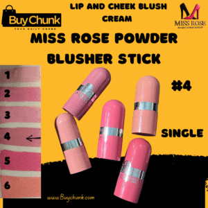 Swatch of shade #4 mid‑pink tone of Miss Rose Powder Blusher Stick Shade 4 on skin