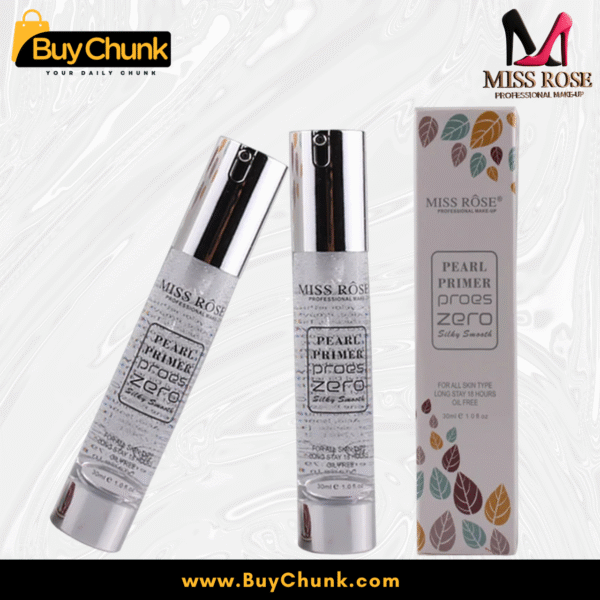 Visible clear pearl gel texture inside transparent Miss Rose Primer tube