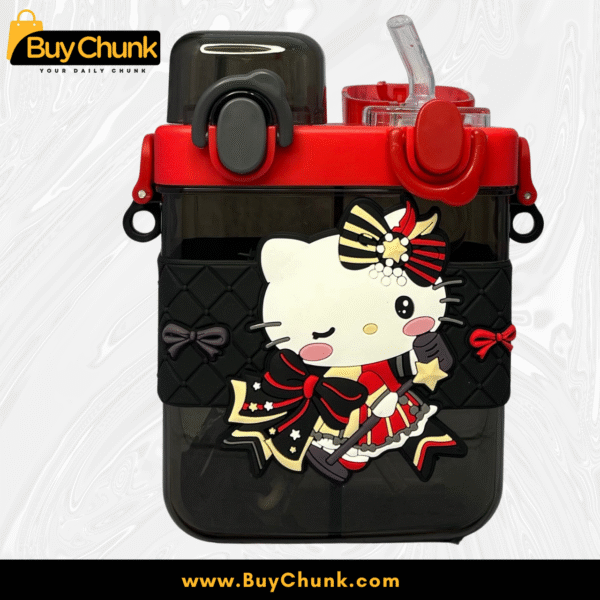 Straw and lid design of Hello Kitty 2-chamber bottle