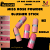 Swatch of shade #5 mid‑pink tone of Miss Rose Powder Blusher Stick Shade 5 on skin