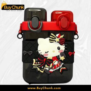 Close-up of dual lids on Hello Kitty partition bottleV