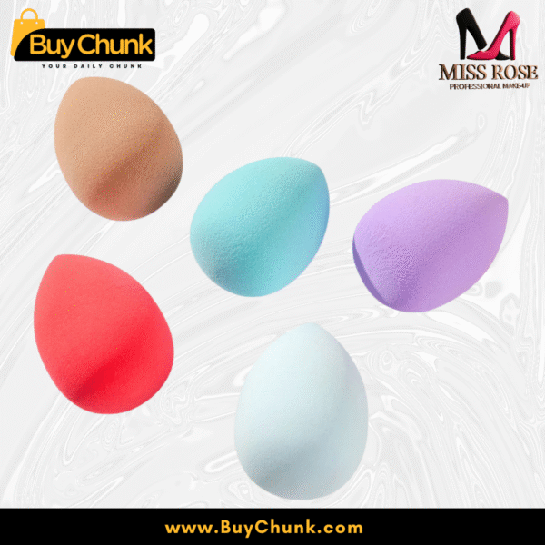 Miss Rose cut‑shape beauty blender pack showing pastel tones