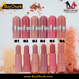 Miss Rose Powder Blusher Stick partially extended showing creamy texture ready for application