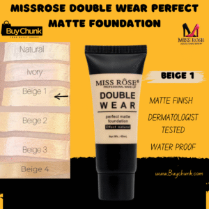 Missrose Double Wear Perfect Matte Foundation Beige 1 tube front view