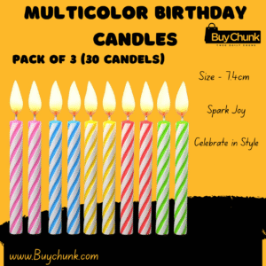 Multicolor Birthday Candles Pack of 3 . 30 multicolour spiral birthday candles pack for cake celebrations in Pakistan
